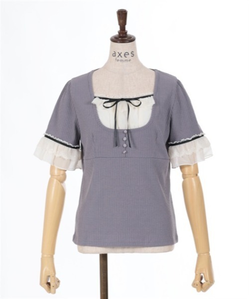 axes femme（アクシーズファム）の「ブロッキングカットソー（Tシャツ/カットソー・レディース・ピンク/グレー/ブラック・FREE）」の13枚目の写真