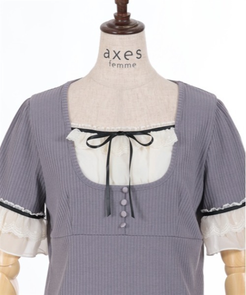 axes femme（アクシーズファム）の「ブロッキングカットソー（Tシャツ/カットソー・レディース・ピンク/グレー/ブラック・FREE）」の16枚目の写真