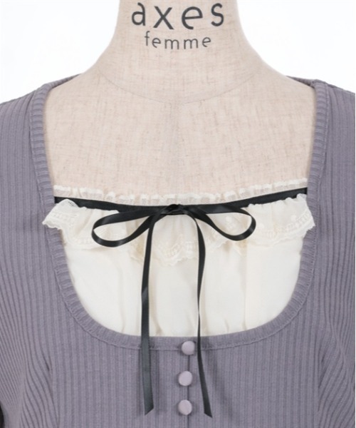 axes femme（アクシーズファム）の「ブロッキングカットソー（Tシャツ/カットソー・レディース・ピンク/グレー/ブラック・FREE）」の18枚目の写真