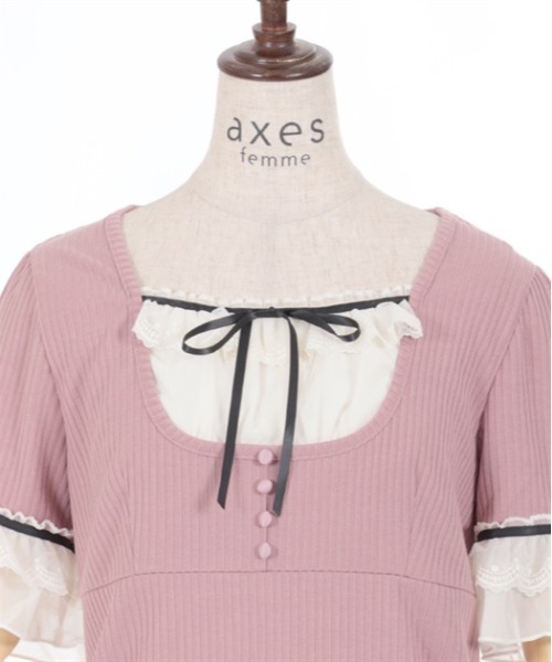 axes femme（アクシーズファム）の「ブロッキングカットソー（Tシャツ/カットソー・レディース・ピンク/グレー/ブラック・FREE）」の8枚目の写真