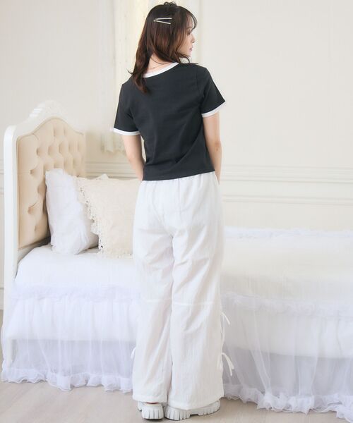 ems excite(エムズエキサイト)の「フロッキーリンガーTEE(Tシャツ/カットソー・レディース・ピンク/ブラック/オフホワイト・FREE)」の16枚目の写真