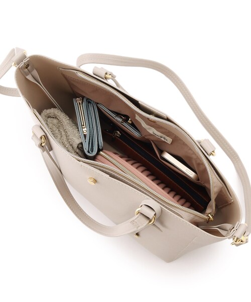 SHOO・LA・RUE（シューラルー）の「◆【軽量／2WAY】前後ポケットトートバッグ（トートバッグ・レディース・グレー/ブラック/ベージュ系4・00）」の12枚目の写真