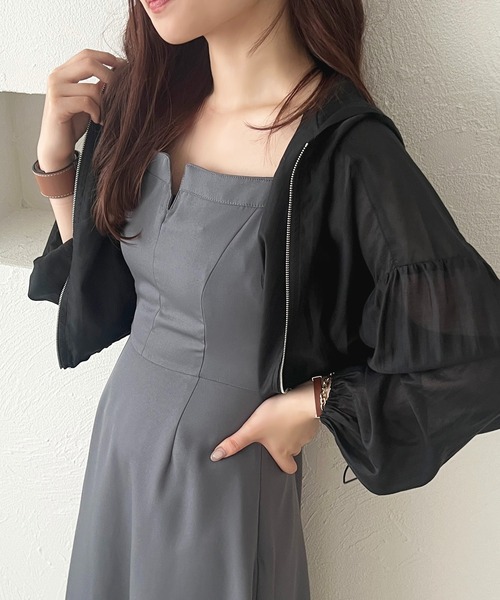 apres jour(アプレジュール)の「【apres jour mimi】WZIPシアーパーカー【ZOZOTOWN限定アイテム】(パーカー・レディース・ミント/ブラック/グレイッシュベージュ/アイボリー・X-LARGE/フリー)」の2枚目の写真