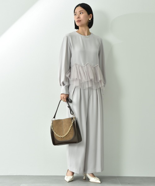 INTERPLANET（インタープラネット）の「チェーン付スエード２ＷＡＹＢＡＧ（ショルダーバッグ・レディース・ブラック/チョコ・フリー）」の14枚目の写真