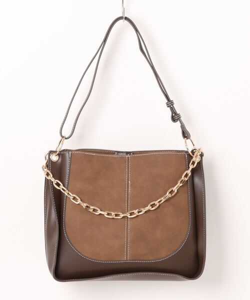 INTERPLANET（インタープラネット）の「チェーン付スエード２ＷＡＹＢＡＧ（ショルダーバッグ・レディース・ブラック/チョコ・フリー）」の7枚目の写真