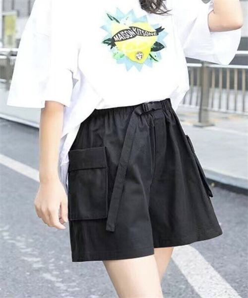 FREE STYLISTS(フリー スタイリスト)の「ショットカーゴショーツ(カーゴパンツ・レディース・ブラック/グレー・S/2XL/M/XL/L)」の5枚目の写真
