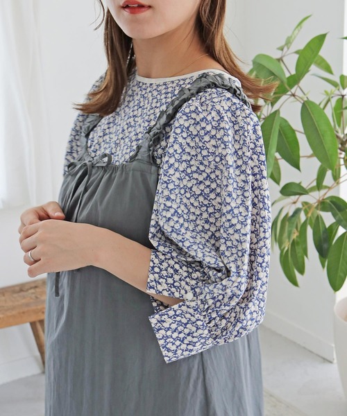 Crisp（クリスプ）の「バックリボンフラワーパフスリーブブラウス（シャツ/ブラウス・レディース・レッド/ブラック/ブルー・FREE）」の22枚目の写真