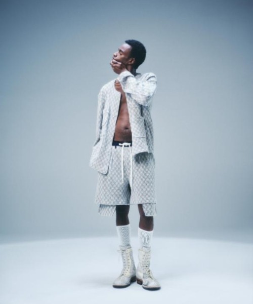 SEVESKIG(セヴシグ)の「SEVESKIG/セブシグ/Argyle Cotton Mesh Cardigan(カーディガン/ボレロ・メンズ・サックスブルー/ブラック・SMALL/MEDIUM/LARGE/X-LARGE)」の13枚目の写真