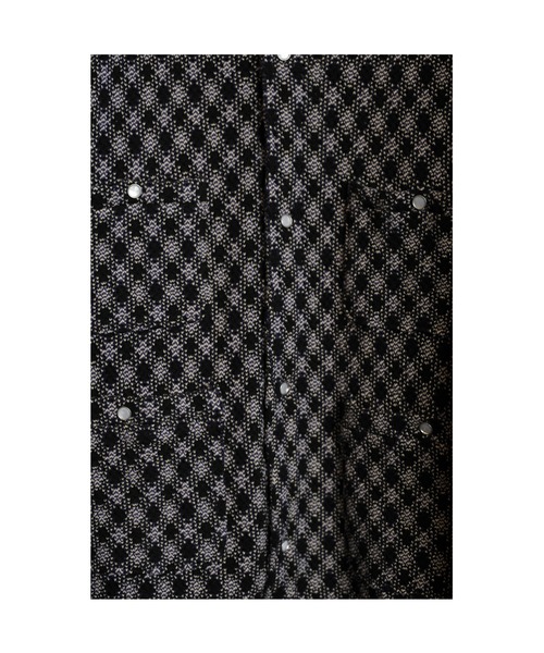 SEVESKIG(セヴシグ)の「SEVESKIG/セブシグ/Argyle Cotton Mesh Cardigan(カーディガン/ボレロ・メンズ・サックスブルー/ブラック・SMALL/MEDIUM/LARGE/X-LARGE)」の10枚目の写真