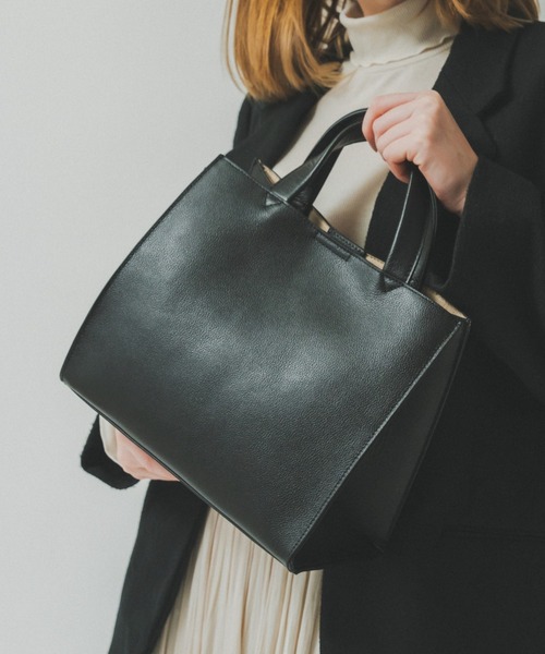 未使用・タグ付　Y-3 レザートートバッグ　スクエアロゴラベル A4可　黒 レザートートバッグ スモール / FUJITAKA（フジタカ）公式 / 本革