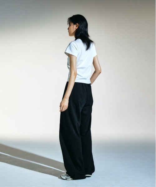WOOALONG Signature soft slim line t-shirt / ウアロン