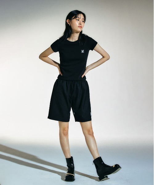 ★WOOALONG★送料込★正規品★Signature soft slim line T-shirt Signature soft slim line T-shirt - WHITE - WOOALONG | 60