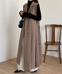 ECLIN（エクラン）の「ウエストマークサイドアシメプリーツ切替トレンチジレ（ベスト）」