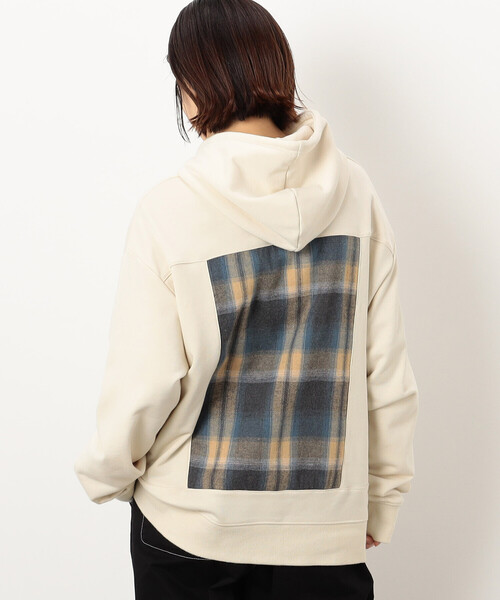 Purple&Yellow（パープルアンドイエロー）の「パネルチェックプルオーバーパーカ（パーカー・メンズ・アイボリー/ブラック・SMALL/MEDIUM/LARGE）」の11枚目の写真