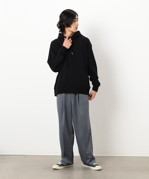 Purple&Yellow（パープルアンドイエロー）の「パネルチェックプルオーバーパーカ（パーカー・メンズ・アイボリー/ブラック・SMALL/MEDIUM/LARGE）」の12枚目の写真