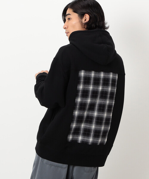 Purple&Yellow（パープルアンドイエロー）の「パネルチェックプルオーバーパーカ（パーカー・メンズ・アイボリー/ブラック・SMALL/MEDIUM/LARGE）」の15枚目の写真