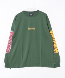【THRASHER/スラッシャー】ヘビーウェイト バックプリント 袖プリント ロンT