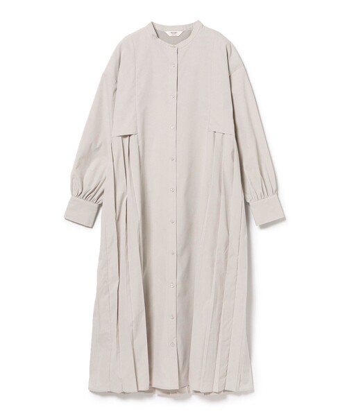 BEAMS HEART（ビームスハート）の「脇プリーツ シャツワンピース（ワンピース・レディース・ライトグレー/ネイビー・FREE）」の16枚目の写真