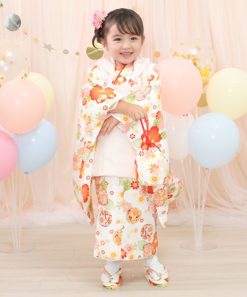 KYOETSU（キョウエツ）の「被布セット 3歳 七五三 着物 9点セット 無地被布 フルセット（着物・キッズ・ピンク系その他/レッド系その他4/ホワイト系その他2/レッド系その他2/オレンジ系その他/ホワイト系その他/レッド系その他3/ブルー系その他/ピンク系その他2/レッド系その他・90-100cm）」の11枚目の写真