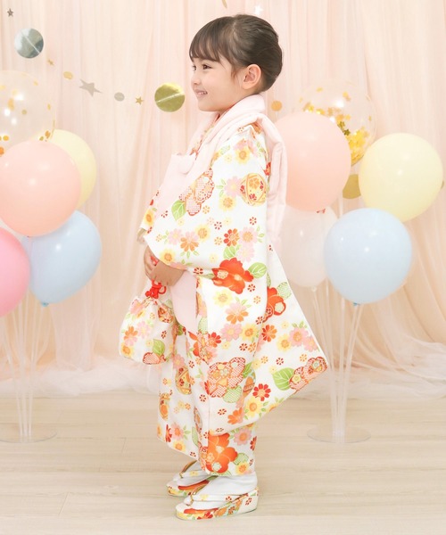 KYOETSU（キョウエツ）の「被布セット 3歳 七五三 着物 9点セット 無地被布 フルセット（着物・キッズ・ピンク系その他/レッド系その他4/ホワイト系その他2/レッド系その他2/オレンジ系その他/ホワイト系その他/レッド系その他3/ブルー系その他/ピンク系その他2/レッド系その他・90-100cm）」の12枚目の写真