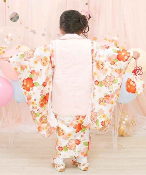 KYOETSU（キョウエツ）の「被布セット 3歳 七五三 着物 9点セット 無地被布 フルセット（着物・キッズ・ピンク系その他/レッド系その他4/ホワイト系その他2/レッド系その他2/オレンジ系その他/ホワイト系その他/レッド系その他3/ブルー系その他/ピンク系その他2/レッド系その他・90-100cm）」の13枚目の写真