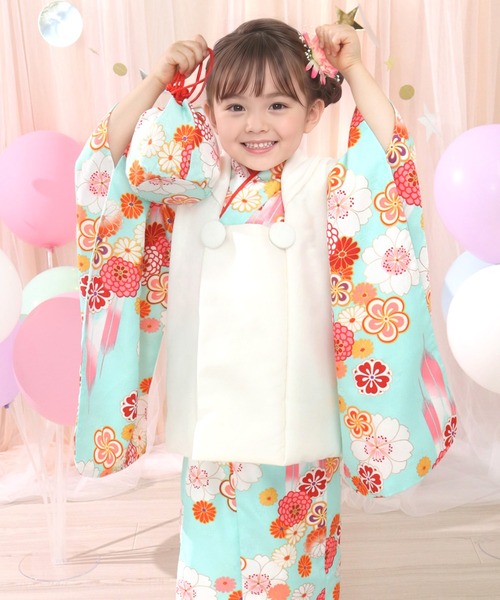 KYOETSU（キョウエツ）の「被布セット 3歳 七五三 着物 9点セット 無地被布 フルセット（着物・キッズ・ピンク系その他/レッド系その他4/ホワイト系その他2/レッド系その他2/オレンジ系その他/ホワイト系その他/レッド系その他3/ブルー系その他/ピンク系その他2/レッド系その他・90-100cm）」の14枚目の写真