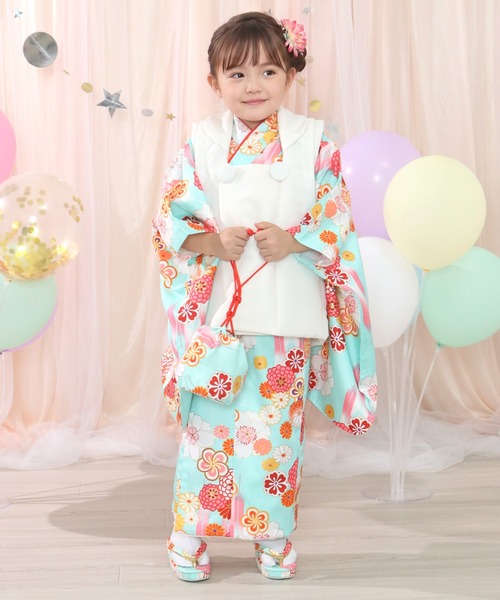KYOETSU（キョウエツ）の「被布セット 3歳 七五三 着物 9点セット 無地被布 フルセット（着物・キッズ・ピンク系その他/レッド系その他4/ホワイト系その他2/レッド系その他2/オレンジ系その他/ホワイト系その他/レッド系その他3/ブルー系その他/ピンク系その他2/レッド系その他・90-100cm）」の16枚目の写真