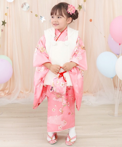 KYOETSU（キョウエツ）の「被布セット 3歳 七五三 着物 9点セット 無地被布 フルセット（着物・キッズ・ピンク系その他/レッド系その他4/ホワイト系その他2/レッド系その他2/オレンジ系その他/ホワイト系その他/レッド系その他3/ブルー系その他/ピンク系その他2/レッド系その他・90-100cm）」の21枚目の写真