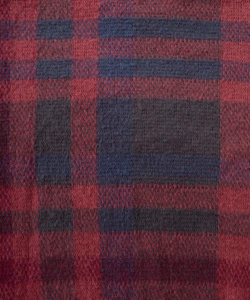 BEVERLY HILLS POLO CLUB(ビバリーヒルズポロクラブ)の「【BEVERLY HILLS POLO CLUB/ビバリーヒルズポロクラブ】ブランドロゴ ワンポイント刺繍&マルチチェック柄デザイン モヘアタッチ クルーネックニット/ビッグシルエット(ニット/セーター・レディース・パープル/スモークピンク/ダークオレンジ/ブラック×グレー・L/M)」の11枚目の写真
