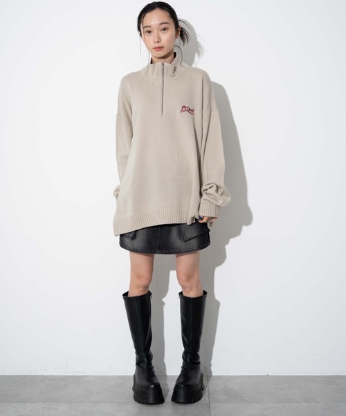 WEGO(ウィゴー)の「WEGO/ワンポイントハーフジッププルオーバー(ニット/セーター・メンズ・ネイビー/オフホワイト/ブラック・MEDIUM/LARGE)」の11枚目の写真
