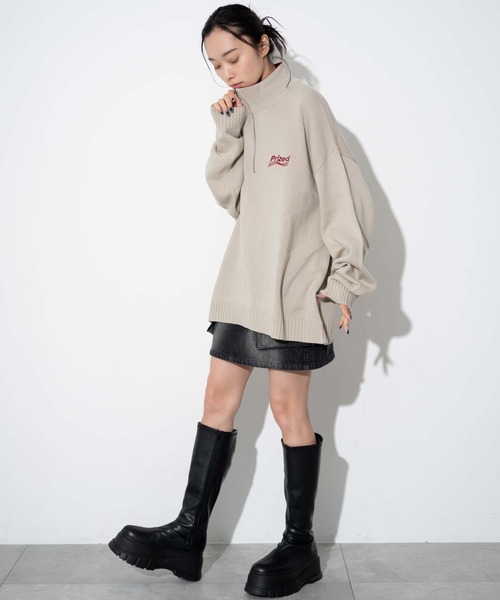WEGO(ウィゴー)の「WEGO/ワンポイントハーフジッププルオーバー(ニット/セーター・メンズ・ネイビー/オフホワイト/ブラック・MEDIUM/LARGE)」の7枚目の写真