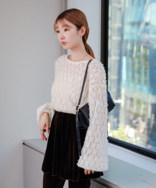 Kastane（カスタネ）の「【前後2WAY】フェザーチュールカーディガン