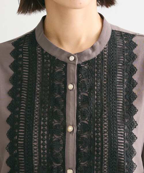 ELENCARE DUE（エレンカーレデュエ）の「・ELENCARE　DUE　フロントレースブラウス（シャツ/ブラウス・レディース・チャコールグレー/ブラック/オフホワイト・FREE）」の19枚目の写真