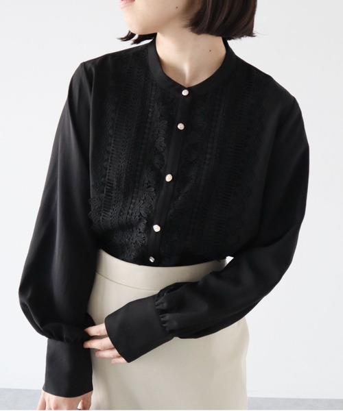 ELENCARE DUE（エレンカーレデュエ）の「・ELENCARE　DUE　フロントレースブラウス（シャツ/ブラウス・レディース・チャコールグレー/ブラック/オフホワイト・FREE）」の3枚目の写真