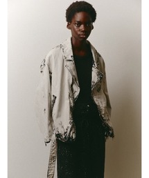 DISCOVERED BLACK BLEACH W RIDERS BLOUSON