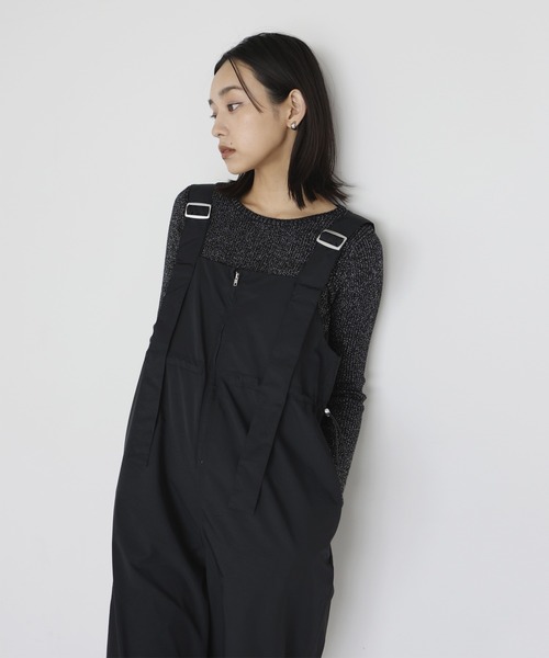 hellam（へラム）の「ナイロンサイドタックオールインワン（つなぎ/オールインワン・レディース・チャコール/アイボリー/ブラック・FREE）」の4枚目の写真