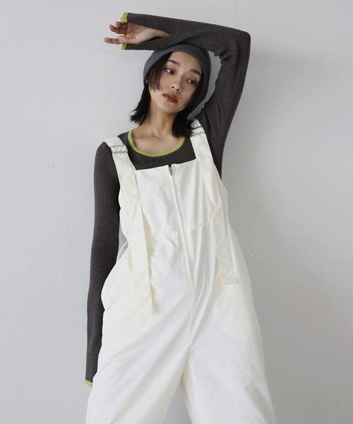 hellam（へラム）の「ナイロンサイドタックオールインワン（つなぎ/オールインワン・レディース・チャコール/アイボリー/ブラック・FREE）」の19枚目の写真