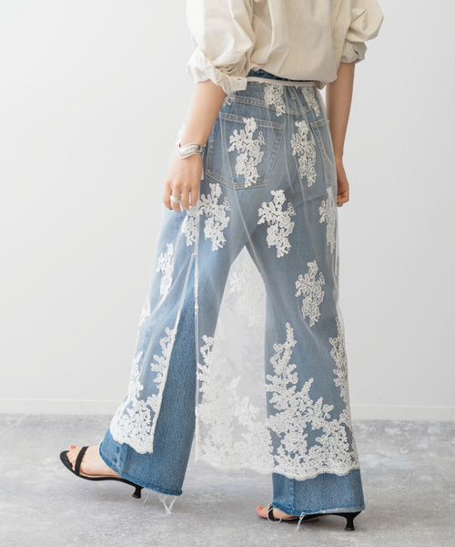 Spick & Span(スピックアンドスパン)の「スカラレース スカート(スカート・レディース・ホワイト/ブラック・FREE)」の3枚目の写真