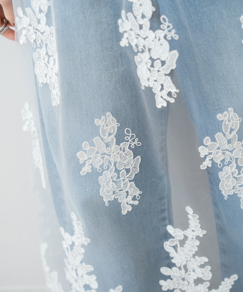 Spick & Span(スピックアンドスパン)の「スカラレース スカート(スカート・レディース・ホワイト/ブラック・FREE)」の5枚目の写真