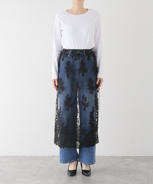 Spick & Span(スピックアンドスパン)の「スカラレース スカート(スカート・レディース・ホワイト/ブラック・FREE)」の6枚目の写真