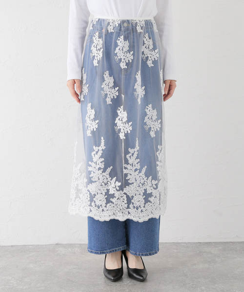 Spick & Span(スピックアンドスパン)の「スカラレース スカート(スカート・レディース・ホワイト/ブラック・FREE)」の19枚目の写真