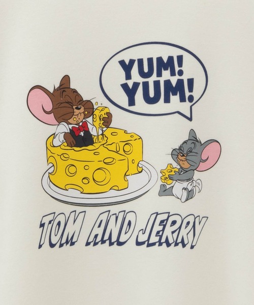 Tom&Jerry(トムアンドジェリー)の「TOM&JERRY トムとジェリー プリント 刺繍 トレーナー(スウェット・レディース・クリーム/ブラック/ベージュ・M/L)」の5枚目の写真