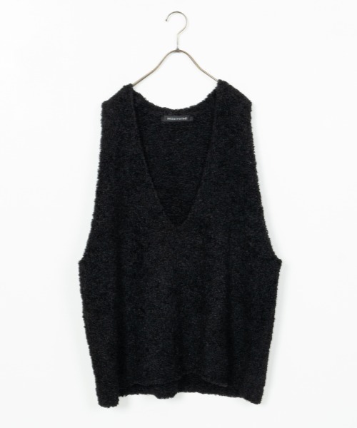 mizuiroind（ミズイロインド）の「[mizuiro ind/ミズイロインド] ヘアリーヤーン ワイドシルエットニットベスト（ベスト・レディース・グレー/ブラック・F）」の22枚目の写真