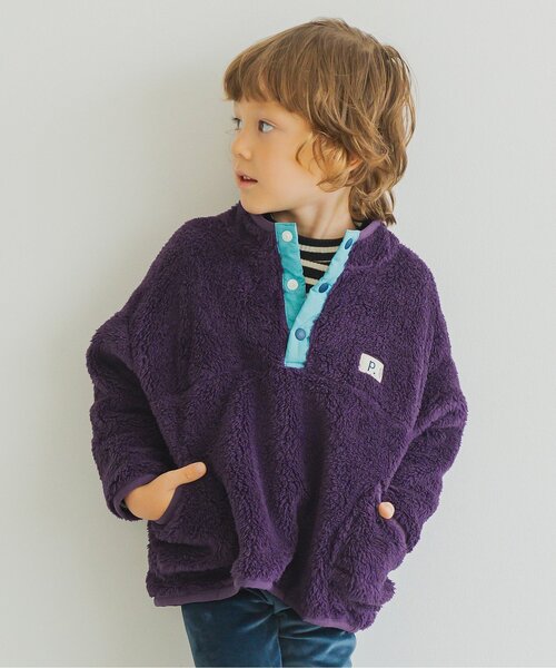 p.premier(ピードットプルミエ)の「ファーフリースプルオーバー(スウェット・キッズ・ブラック/ブルー/パープル/ミント・80/90/100/110/120/130/140)」の4枚目の写真