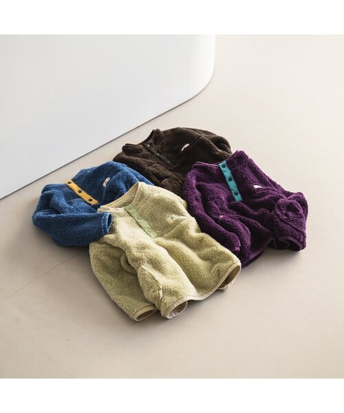 p.premier(ピードットプルミエ)の「ファーフリースプルオーバー(スウェット・キッズ・ブラック/ブルー/パープル/ミント・80/90/100/110/120/130/140)」の9枚目の写真