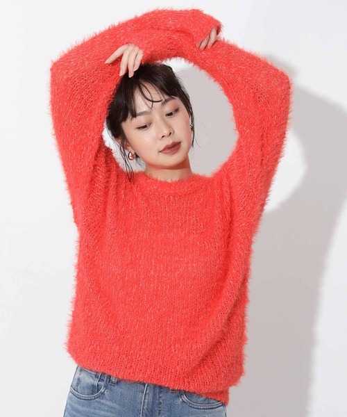 Re Fiina（フィーナ）の「ポコポコローゲージニット（ニット/セーター・レディース・ブラック/オフホワイト/ブルー/レッド・FREE）」の4枚目の写真