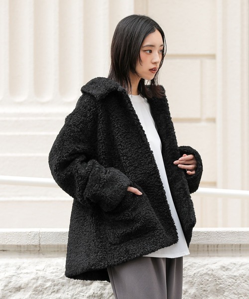 プードルボアジャケット』（ブルゾン）｜n'OrLABEL（ノアールレーベル