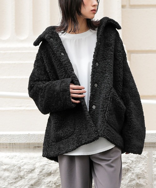 ボーダーズアットバルコニー シルク100% ブルゾン ジャケット ブラック 38 ボーダーズアットバルコニー シルク100% ブルゾン ジャケット ブラック 38