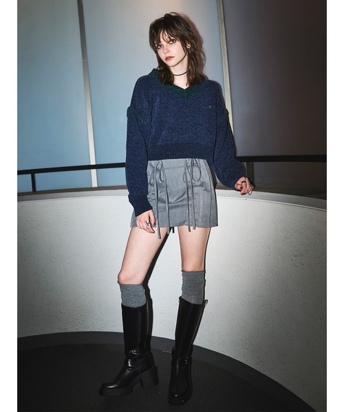 EGOIST（エゴイスト）の「配色モールニットトップス（ニット/セーター・レディース・ブラック/ネイビー/ホワイト・FREE）」の19枚目の写真