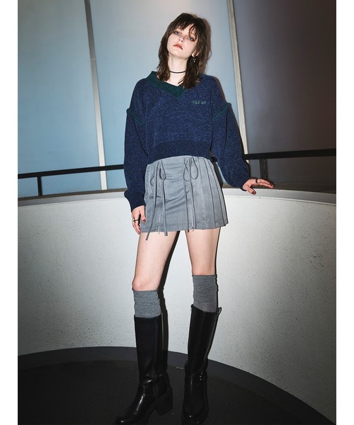 EGOIST（エゴイスト）の「配色モールニットトップス（ニット/セーター・レディース・ブラック/ネイビー/ホワイト・FREE）」の20枚目の写真